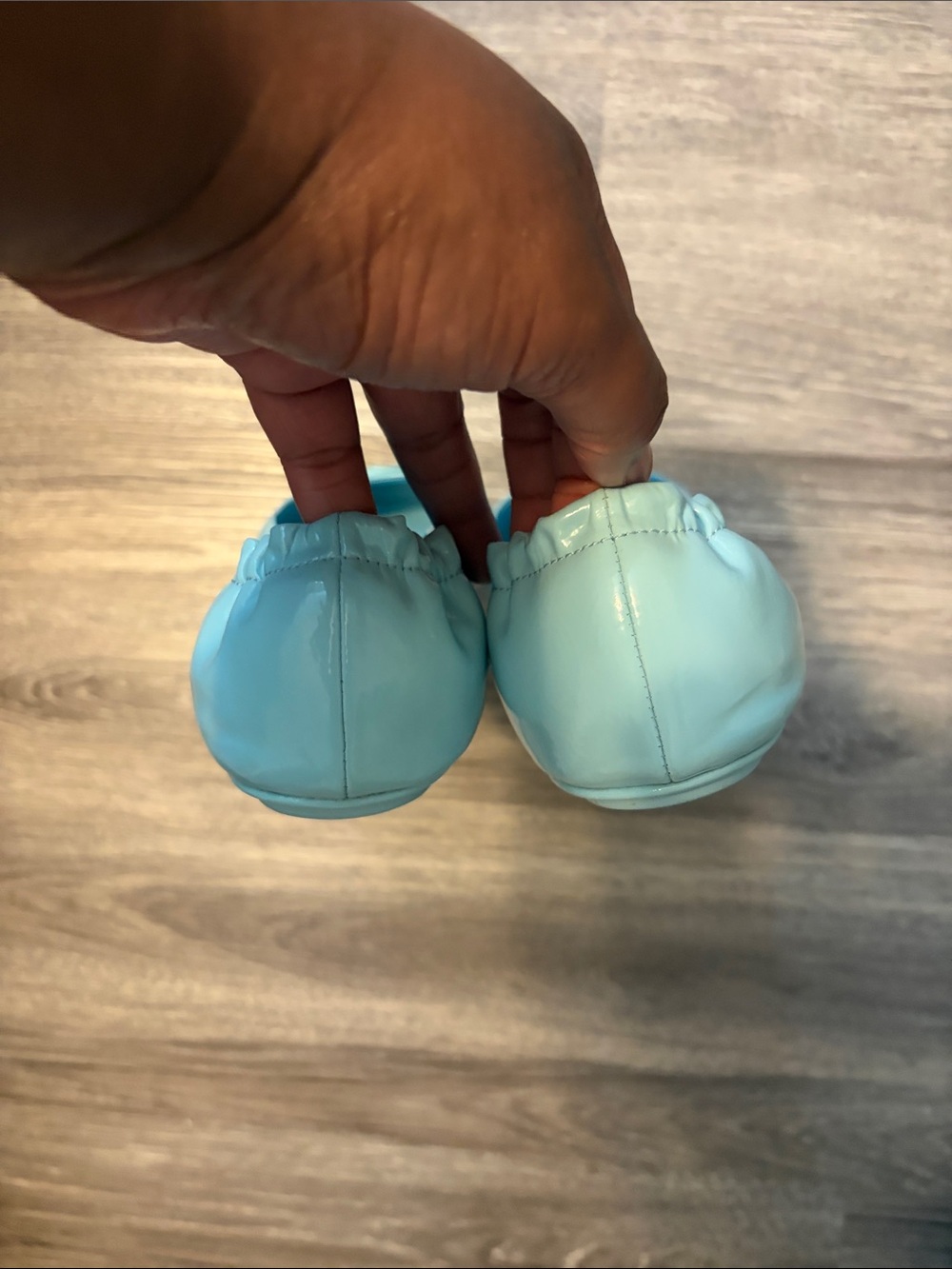 Tory Burch Mint Blue Leather Reva Ballet Flats - Picture 2 of 4
